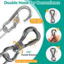 Tresbro Heavy Duty Dog Chains for Outside, 25FT Stainless Steel Tie Out Cable with Swivel Hook for Large Medium Dogs, Metal Chew Proof Pet Runner Chain Leash for Outdoor Camping Hiking Yard Lead, 4MM (Silver)