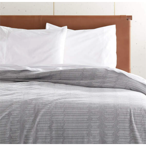 Rory Geo Grey King Blanket CB2 Size 111x93 in