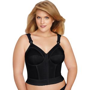 Exquisite Form 5107530 FULLY Slimming Wireless Back & Posture Support Longline Bra with Front Closure, #5107530, 40D, Black
