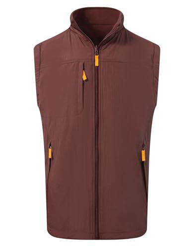 M MAELREG Mens Golf Vest Polar Fleece Lined Windproof Vest Jacket Lightweight Zip Up Sleeveless Jacket for Men, XL