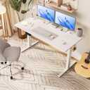 DUMOS 40 Inch Electric Standing Desk, Memory Adjustable Home Office Desk Sit Stand Up Desk for Work Home Office, Adjustable Desk, Rising Computer Table with Splice Board, Cable Management, Hook, White, Size: 40.2 inch
