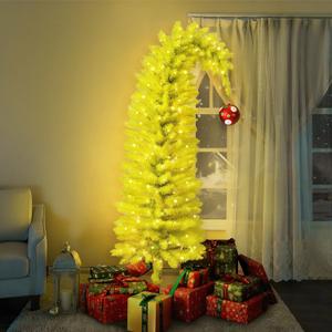 6FT Pre-lit Christmas Tree with Lights - Bendable Whimsical Christmas Tree for Christmas Decorations Indoor/Outdoor or Porch Decor, 170 Lights / 460 Tips / 8 Flashing Modes