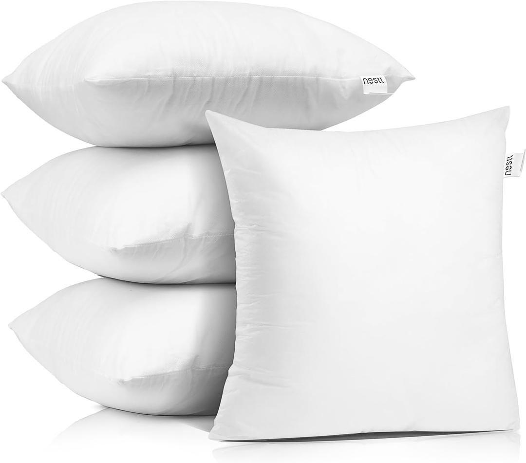 Nestl V-NB-4PLW-28x28 Throw Pillow Inserts, 28"x28", White 4 Count