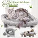 Globlazer Corner Cat Tree Tower for Indoor Cats, 51in Multi-Level Cat Condo Tower with Large Hammock, 7 Sisal Scratching Posts, Oversized Top Perch, Spacious Cat Cave, Hanging Basket, C51, Light Gray