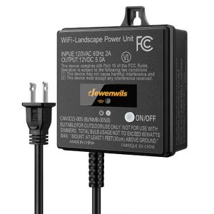 DEWENWILS 60W WiFi Low Voltage Transformer, 120V AC to 12V DC, Smart Outdoor Low Voltage Landscape Transformer with Timer, Work with Alexa & Google Home, Weatherproof for Landscape Lights