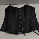 KIMIKAL Corset Tops for Women, Bustier Lace Top Corsets Belt, Plus Size Faja Waist Cincher Bodysuit Overbust Lingerie (Large, Black)