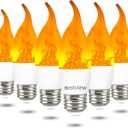 Bestview LED Flame Effect Light Bulbs,3 Modes Smart E26 Chandelier Base Flickering Candle Fire Light Bulb for Halloween, Christmas, Party, Porch, Indoor&Outdoor Home Decoration (8 Pack)
