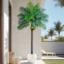 Bailikang Artificial Phoenix Palm Tree 8.2ft Tall - Fake Large Tropical Tree with Adjustable Leaves, Realistic Faux Sago Palm for Indoor Outdoor Decor, Patio, Poolside, Yard, Living Room, Office