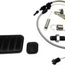 X-AVION Universal Floor Mount Throttle Pedal with 36 Throttle Cable, Return Spring Kit, Billet Aluminum Throttle Assemblies and Pedal Pads