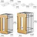 2 Pack Grocery Bag Holder, Wall Mount Bag Holder for Plastic Bags for Grocery Shopping Garbage Trash Bag Organizer with Bamboo Top for Kitchen, Pantry, Under Sink and Garage, Black