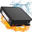 Fireproof 3 Ring Binder with Zipper, 2 Inch D Rings Hold up 450 Sheets of 8.5" x 11" (A4), Compatible with Clear Page Protectors, Built-in net and Pen Holder (1 Pcs, Black, 2")