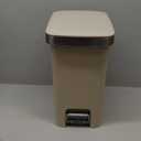 Step Trash Can with Soft-Close Lid 4 Gal, Foot Pedal & Press Open, Plastic Rectangular Garbage Can, Slim Waste Bin with Inner Ring, Bathroom TrashCan with Lid, Small Flip Top Trash Cans