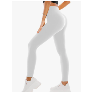 SINOPHANT High Waisted Leggings for Women - Full Length Capri Buttery Soft Yoga Pants for Workout Athletic, White, 3XL