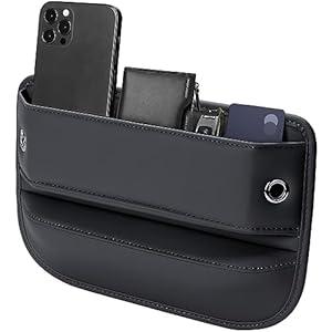 Premium Leather Car Seat Gap Filler Organizer (0.2”-1.2" Gaps), Clever Gifts for Car SUV Truck Owners (Black, 1 Pack)