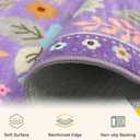 RELEANY Floral Nursery 3x5 Area Rugs Washable Print Boho Cute Carpet Non Slip Flower Low Pile for Living Room Kids Girls Playroom Bedroom Kitchen Office Farmhouse-Purple/Pink/Multi