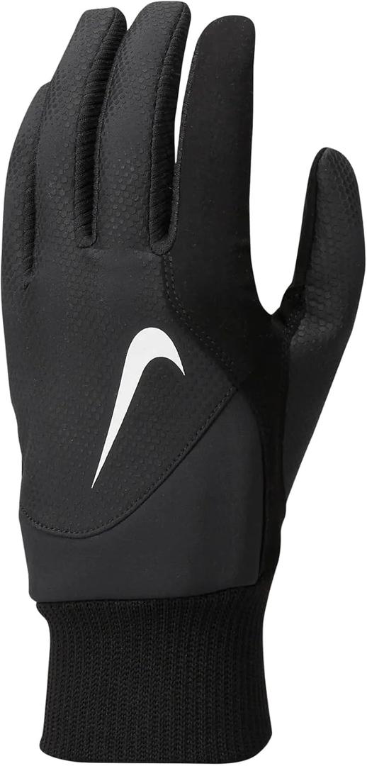Nike Therma-FIT Cold-Weather Golf Gloves (1 Pair) - Touchscreen Fingers, Suede-Palm Grip for Cool & Wet Rounds, Knit-Cuff (Medium, Black | White)