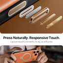 TORRAS Organic Leather for iPhone 17 Pro Case with Stand, Fit for Magsafe, 360 Spin Kickstand with Camera Control, Premium Leather Durable Stylish Q3 VegSkin for iPhone 17 Pro Phone Case, Burnt Orange