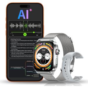 AI Smart Watch with Voice Recorder, Transcribe & Summarize 233