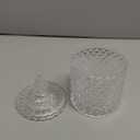 Colorful Crystal Glass Candy Snack Barrel Storage Jar Embossed Luxury Cookie Buffet Canister With Lids Jewelry Box Jar Biscuit Containers(Clear)