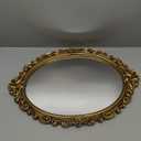 Vintage Wall Mirror Gold Oval Decorative Mirror 12 x 8.3 inch Small Hanging Mirrors for Bedroom Living-Room Dresser Gallery Decor (Antique Gold)