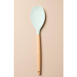 Set of 3, Everyday Living Bamboo & Poly Cutting Board Set, Silicone Kitchenware Wooden Handle Stick Spatula Spoon Cooking Utensils (Light Green)