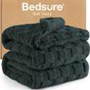 Bedsure GentleSoft Blankets Queen Size for Bed - Super Soft Cozy Spring Blanket for Kids Girls, Large Fuzzy Fleece Throw for Bedroom Decor, Dark Green, 90x90 Inches
