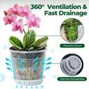 T4U Orchid Pot, 6 Pack 5.5 Inch Clear Orchid Pots with Holes and Saucers for Repotting, Plastic Flower Plant Pot with Drainage for Indoor Outdoor Plants, Slotted Orchids Planter for Root Health