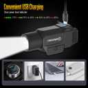 DEFENTAC 1800 Lumens Slidable Pistol Light with Quick Release, Rechargeable Tactical Flashlight with Strobe/Momentary for Guns with Pic-Rail (Not for Subcompact)