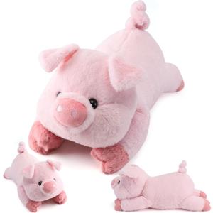 gnomantic Pig Weighted Stuffed Animals - 22 Inch 4.5 Pounds Weighted Plushies Pig - Big Plush Stuffed Animals Pillow - Cute Plush Toys Gifts for Kids & Adults
