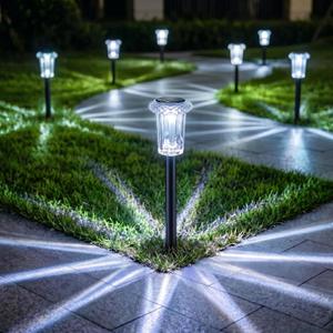 Eyrosa Solar Pathway Lights Outdoor Waterproof, 10 Pack Cool White Solar Garden Lights, Diamond-Cut Starlight Decor, Stake Lighting for Yard Path Walkway Driveway Patio Lawn Outside