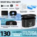 XL Oval Ice Bath Tub for Athletes with Cover by Brisk Bear - Extra Large Cold Plunge Tub for Recovery - Ice Bath Plunge Pool with Digital Timer - Cold Plunge to Soothe Muscles - Black Ice Tub