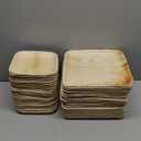Raj Palm Leaf Plates Disposable Bamboo Plates 10 Inch & 7 Inch Square Bulk Party Pack (50 Pc) Compostable and Biodegradable - Better than Plastic & Paper Plate for Lunch, Birthday, Camping