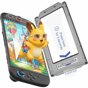 2-Pack Screen Protector Tempered Glass Compatible with Nintendo Switch 2 2025 [9H Hardness], Bubble-Free, Anti-Scratch, HD Clear with Alignment Frame Travel Case Friendly Cover Accessories (3-Pack)