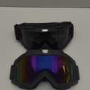 Ski Goggles, OTG Snowboard Goggles for Men, Women & Youth, Winter Sport Anti Fog Snow Goggles - UV400 Protection (2 PACK, 02. black Frame Multicolor Lenses/Black Frame Gray Lenses)