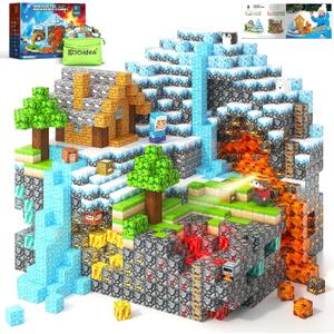 Magnetic Blocks - 200PCS Magnetic Building Blocks Sensory Toys for Kids Ages 3-5 4-8 5-7 8-12, Mine Magnet World Craft Cubes for Kids, STEM Toys Birthday Game Gifts for 3+ Years Old Boys and Girls