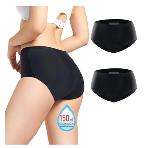 Carer Incontinence Underwear for Women 150ml High Absorbent Leak Proof Underwear Washable Women’s Incontinence Briefs for Women Incontinence Period Postpartum Leakage Protective Panties 2pcs-L