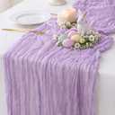 Sioloc Lilac Purple Lavender Cheesecloth Table Runner 120'' x 35'',Spring Easter Decor Soft Gauze Boho Wedding Table Decor for 10ft Table Birthday Party,Baby Shower, Bridal Shower, Home & Event Decor (1pc)