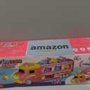 Car Toys for Age 2 3 4 5 6 7 Year Girl Toddler, Foldable Track & 2 Player Race Mode Game, Light & Sound Push Transport Carrier Truck W/ 6 Princess Car, Birthday Gift Idea for Kid