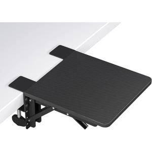 BONTEC Ergonomics Desk Extender Tray, 9.5"x9.1" Table Mount Arm Wrist Rest Shelf, 90 Foldable Elbow Arm Support, Clamp on Computer Arm Rest for Desk, Suitable for Office Desks (9.4"*9.1"(24cm*23cm), Black)
