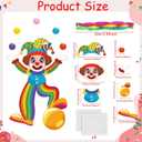 Epakh Carnival Circus Party Decorations Large Size 3D Clown Door Decor Funny Rainbow Circus Clown Performer Paper Cutouts for Carnival Birthday Party Classroom Bulletin Board Wall Chalkboard Decor