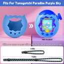 2 x ANKHOH Case for Tamagotchi Paradise, Soft Silicone Protective Cover & Skin with Detachable Lanyard for Virtual Electronic Pet , Anti-Scratch Holder for Travel and Everyday Carry, Blue