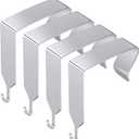 Funrous Over the Door Hook Panel Wall Metal Cubicle Picture Over Door Hanger for Clothing Mirror Hooks Office Cubicle Whiteboard Hanger(Silver,4 Pieces)