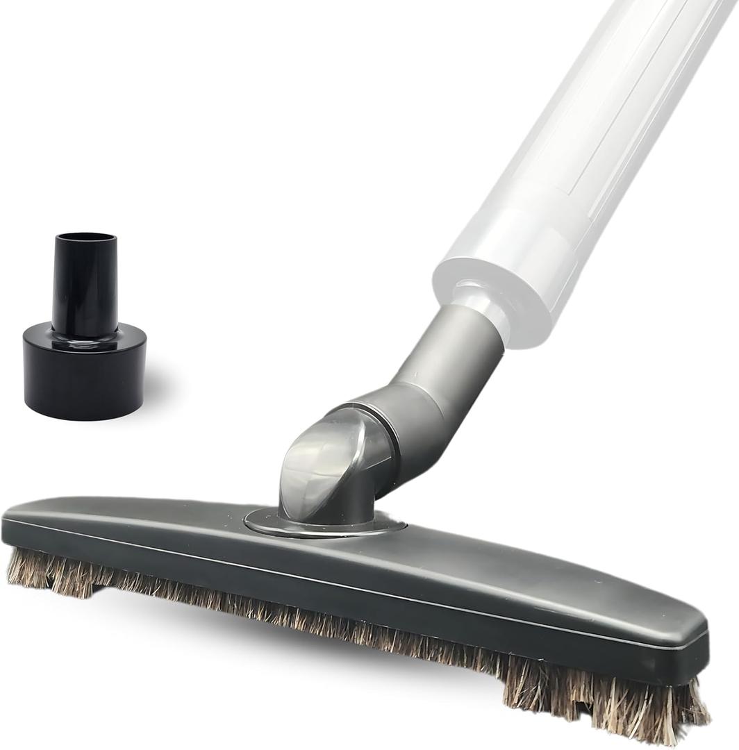 for Shop Vac Upgraded Vacuum Brush Attachment with Horse Hair Soft Bristles and Flexible Brush Head - Work on Low Carpet, Hardwood/Tiles/Hard Floors (for Shop-Vac Using 1 1/4'' & 2 1/2'' Accessories)