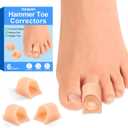 Hammer Toe Corrector, 6 Pack Toe Spacers, Toe Straighteners for Curled Toes, Bunion Corrector for Preventing Rubbing & Relieve Pressure (Medium) (Beige)