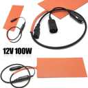 12V 100W Silicone Heating Pad Mat Quick Heater with Detachable Power Cable for Food Delivery Bag 5.98X11.97 Inches