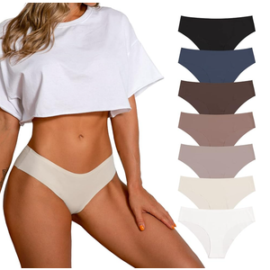 SHARICCA Women Seamless Cheeky Bikini No Show Panties Ladies Invisible Breathable Briefs Soft Stretch Underwear Multi Pack medium