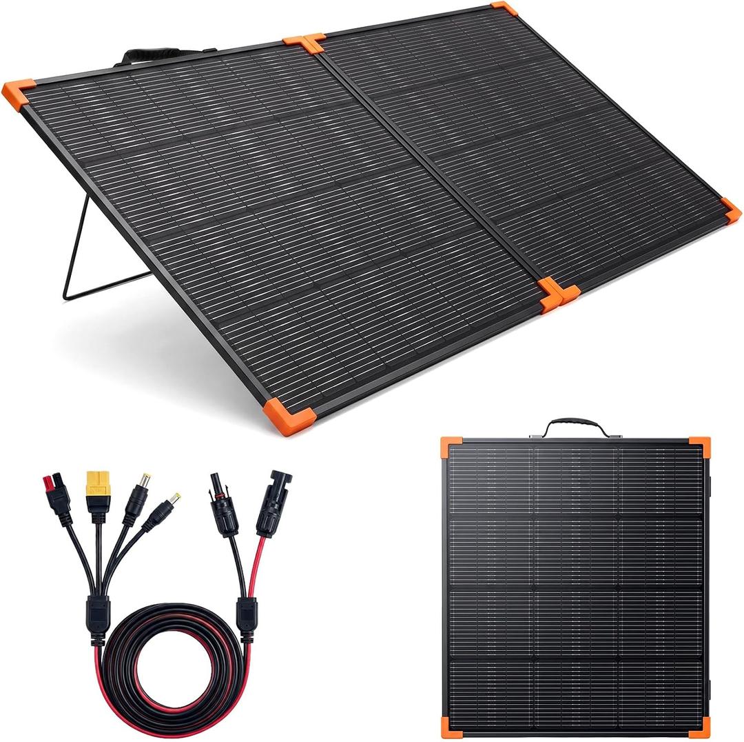 200W Portable Solar Panel, Lightweight Aluminum Frame Design Foldable Kit
