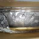 Baderke 2 Sets 11.8" Chilled Serving Tray for Parties Round Iced Platter with Ice Underneath Stainless Steel Clip Fruit Fork Shrimp Cocktail Serving Dish for Oysters Crawfish Fruits (Gold)