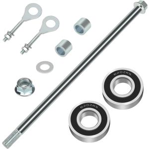 14mm 290mm Mini Bike Rear Wheel Axle Kit for CT200U-EX BT200X | Minibike Axle with 6202RS Rear Bearing Compatible with Coleman 196CC 200CC 6.5HP Mini Bike Parts 15mm Chain Adjuster