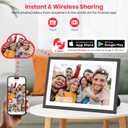 2K 64GB Frameo 10.1" Digital Picture Frame WiFi Electronic Photo Frame FHD 1920 x 1200 IPS Touch Screen Share Moments Remotely Anywhere Photo Gifts for Mother Dad Grandparents Christmas